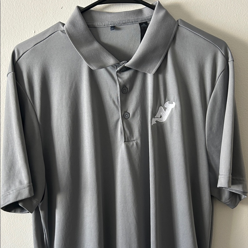 Adidas New Jersey Devils Gray Polo Shirt